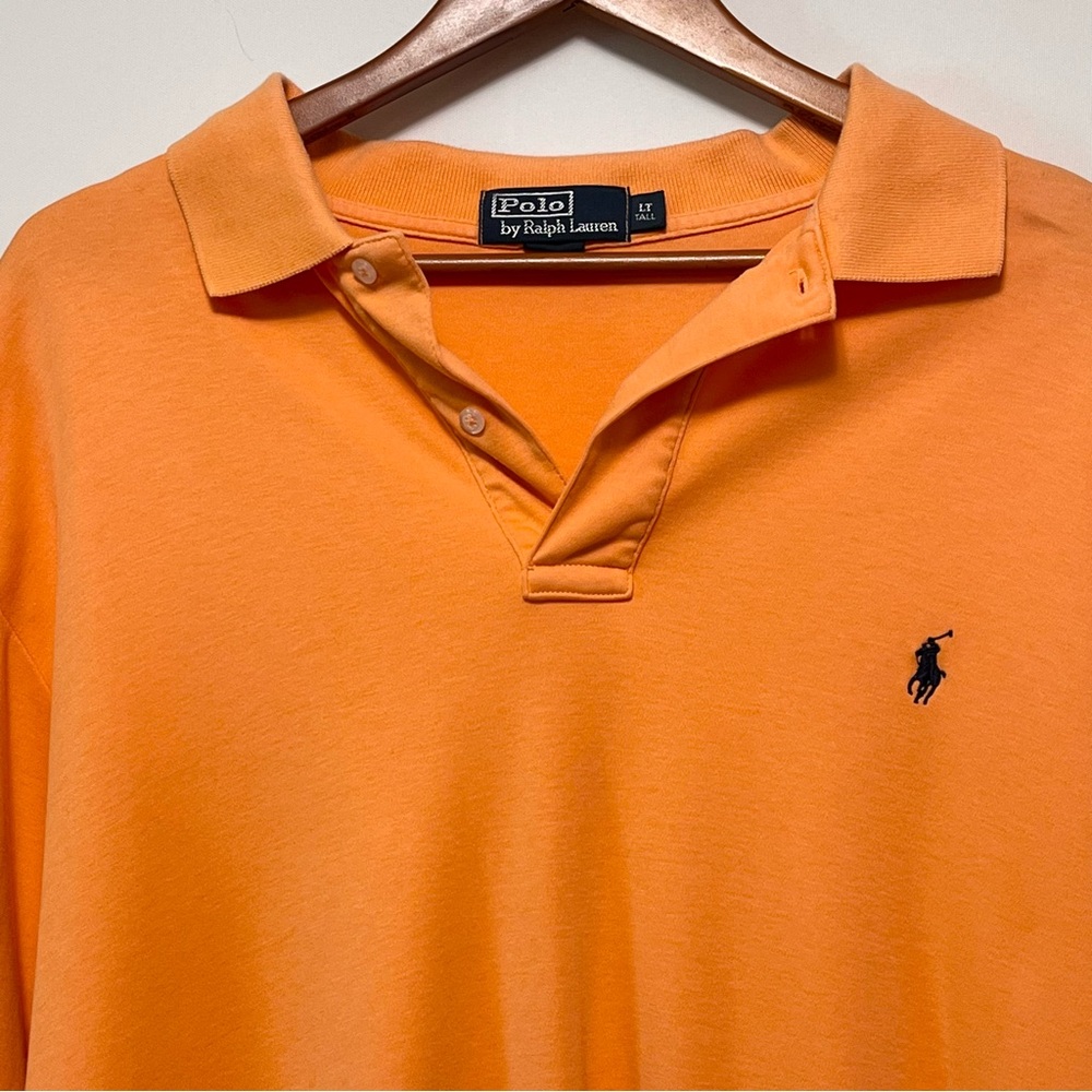 Vtg POLO RALPH LAUREN Golf Polo Mens Size LT‎ Pony Logo Peach Embroidered Cotton - Picture 3 of 13